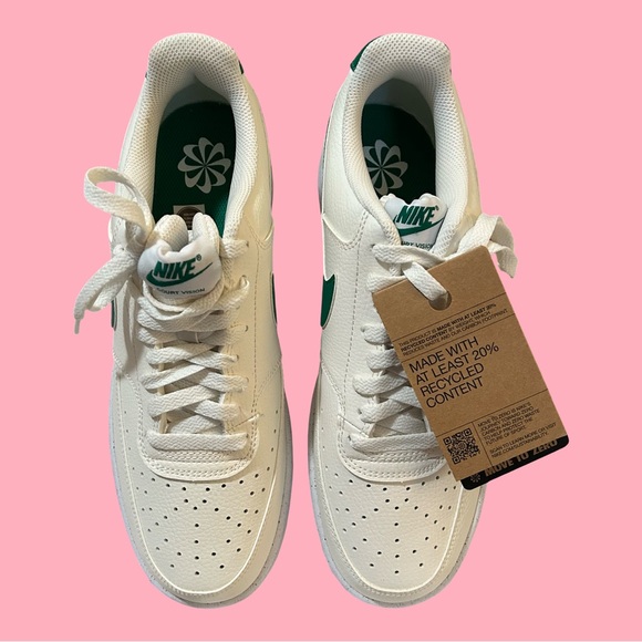 NWTIB! WOMEN’S NIKE COURT VISION LOW NEXT NATURE.  WHITE/SAIL/MALACHITE. SZ 10.5 - Picture 2 of 16
